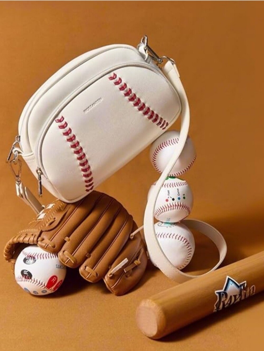 BOSTANTEN Harper Jones Baseball Stitch Crossbody Purse - OS